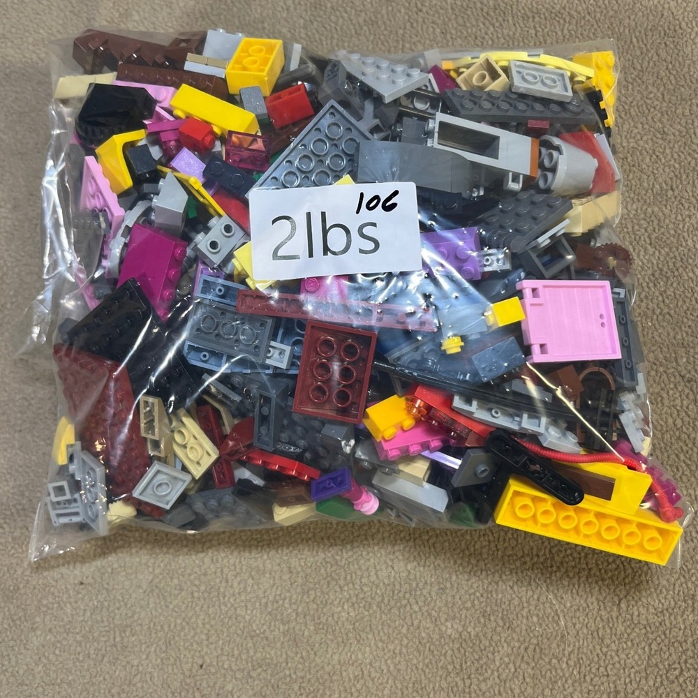 LEGO Bulk Loose Bricks and Pieces Mixed Lot 2 lbs Multicolor Variety Pack